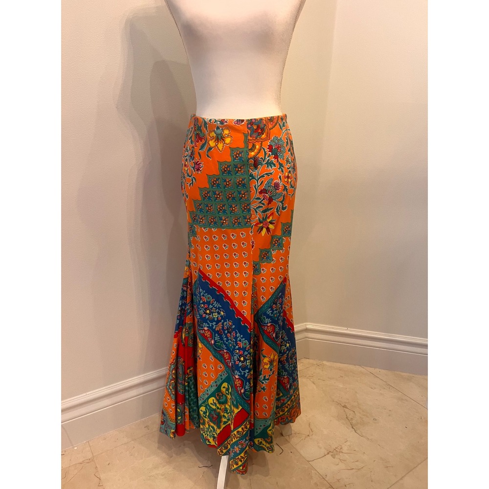 Vintage Ralph Lauren blue label patchwork mermaid skirt, size 8